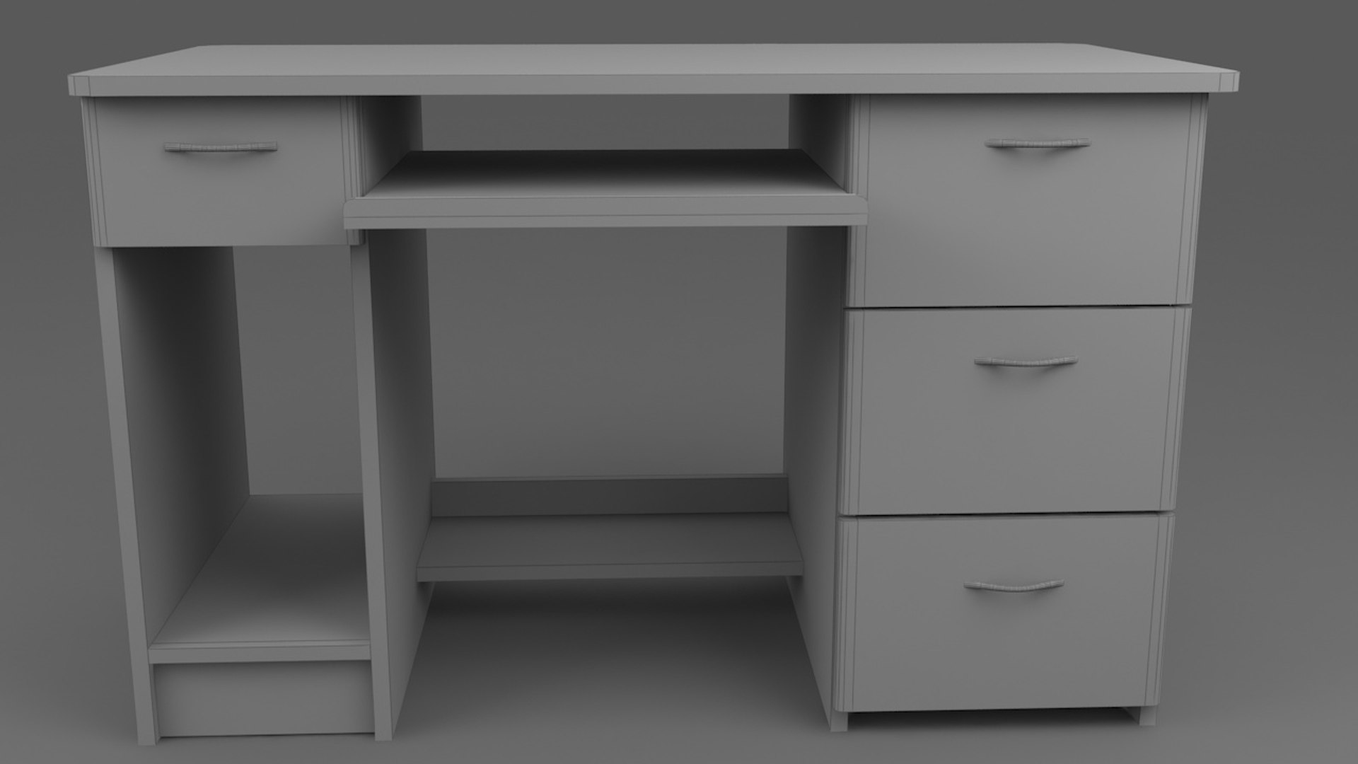 Computer table 3D model - TurboSquid 1577125
