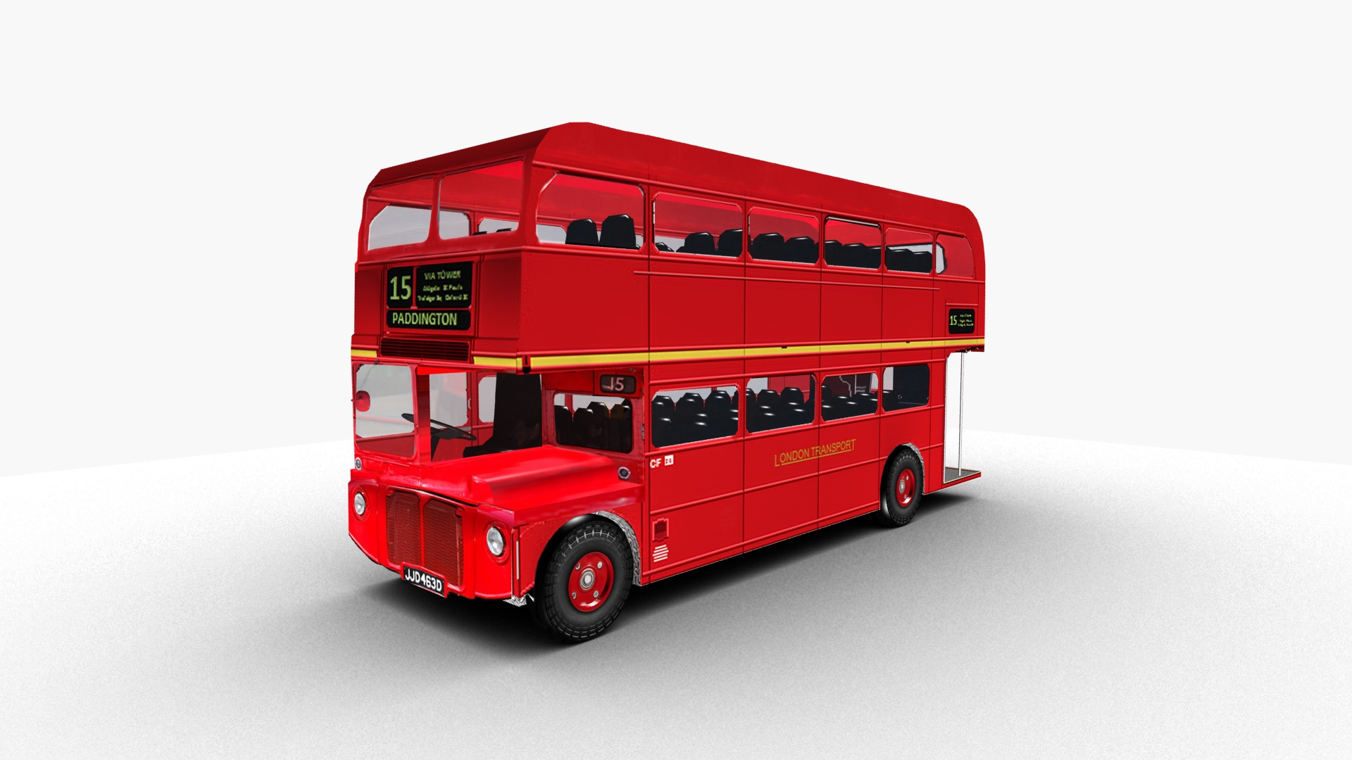 british double decker bus side view