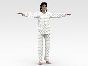 3D Female Patient with White Dress