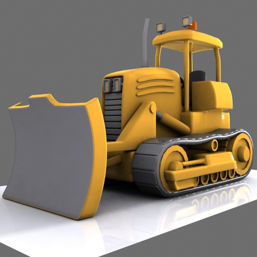 Cartoon Bulldozer Dozer 3d Max