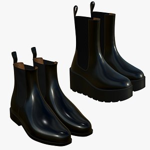 Realistic Leather Boots V10 3D model