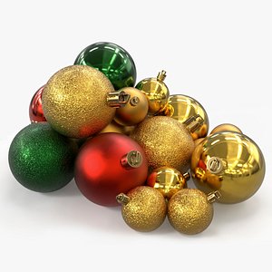 3D model Christmas Balls Set