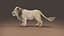 Fur White Lion Rigged and Animation in Blender