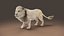 Fur White Lion Rigged and Animation in Blender