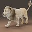 Fur White Lion Rigged and Animation in Blender