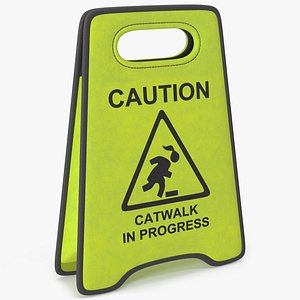 3D Catwalk In Progress Caution Sign Tote Bag model