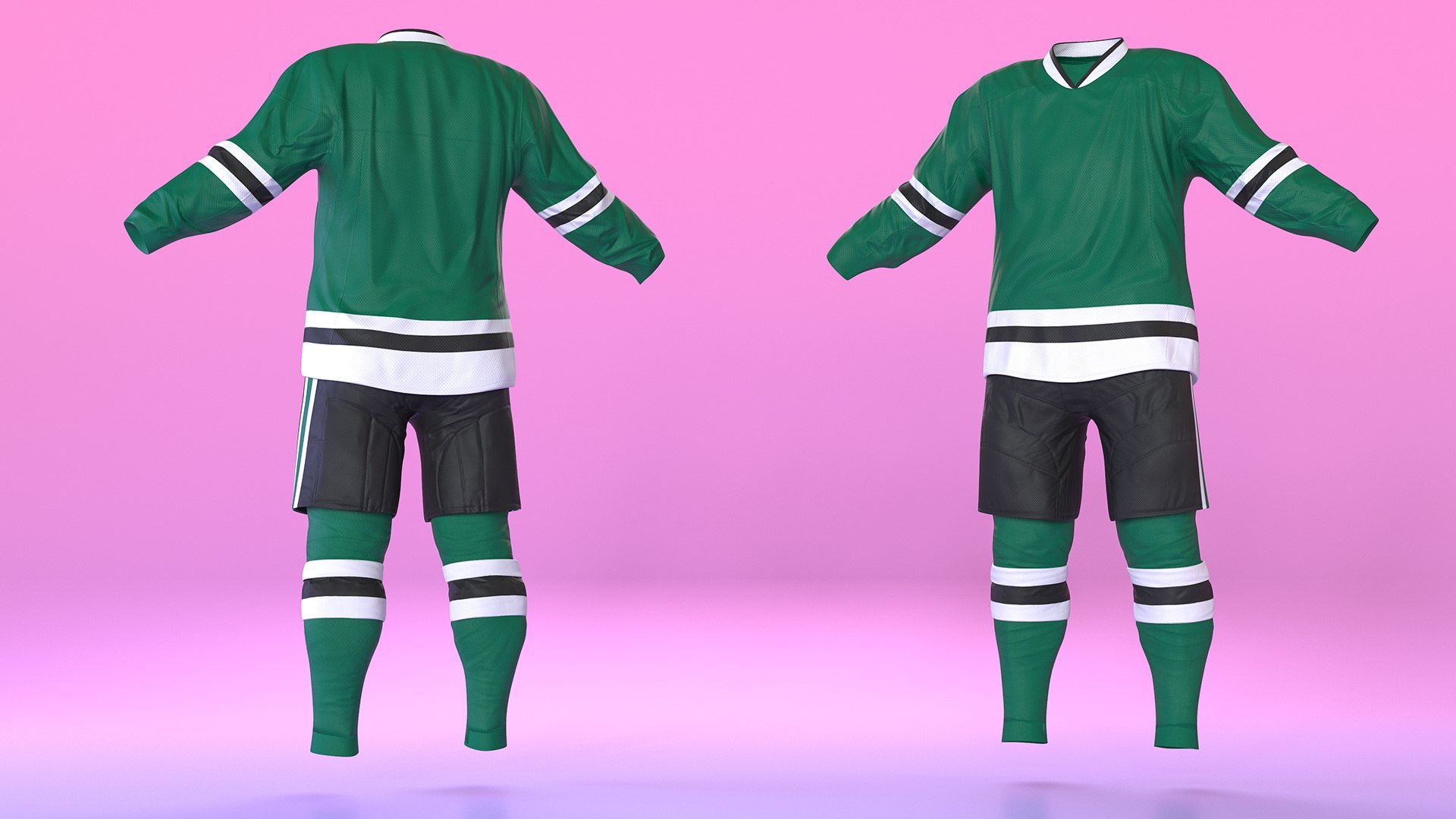 Hockey Clothes Green 3D model preview