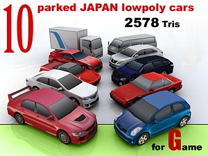 10 lowpoly JAPAN car collection