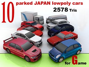 10 lowpoly JAPAN car collection