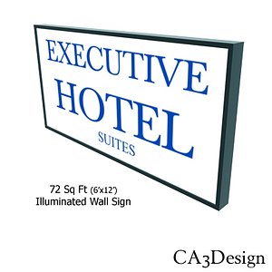 3d model illuminated wall sign