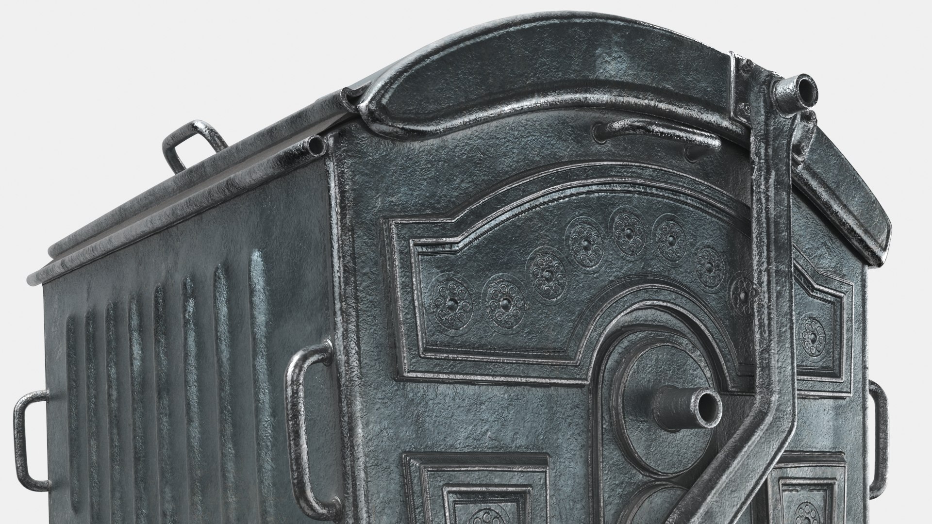3D Metal Garbage Container B1 - PBR Model - TurboSquid 2161334