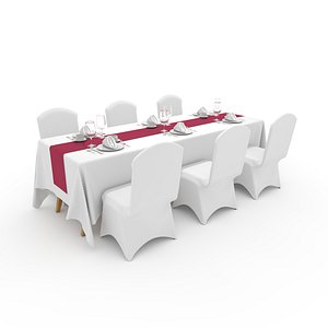 3D Banquet Table and Chair 107