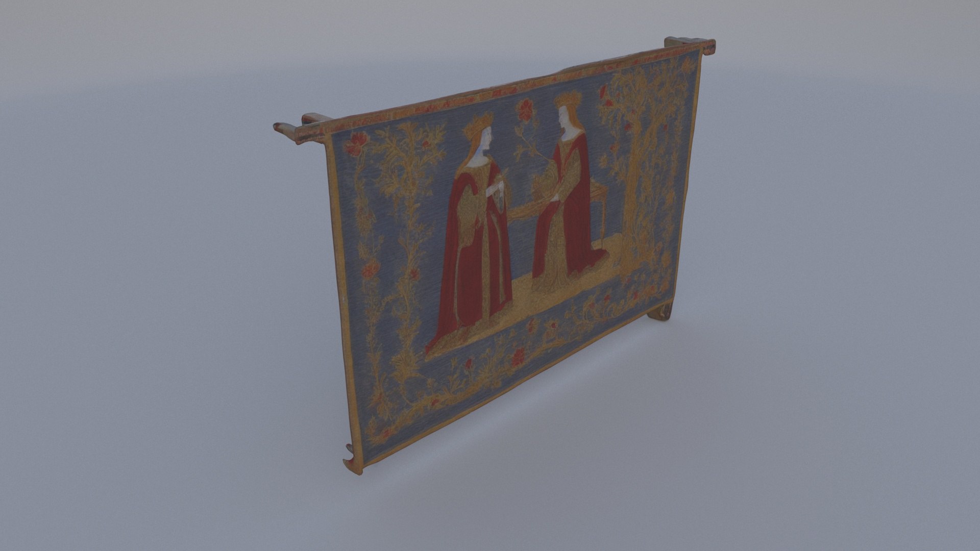 Embroidered Wall Tapestry 3D Model - TurboSquid 2327269