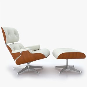 vitra lounge chair ottoman 3D model