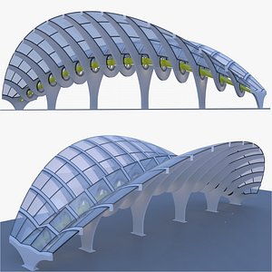 Futuristic roofing building