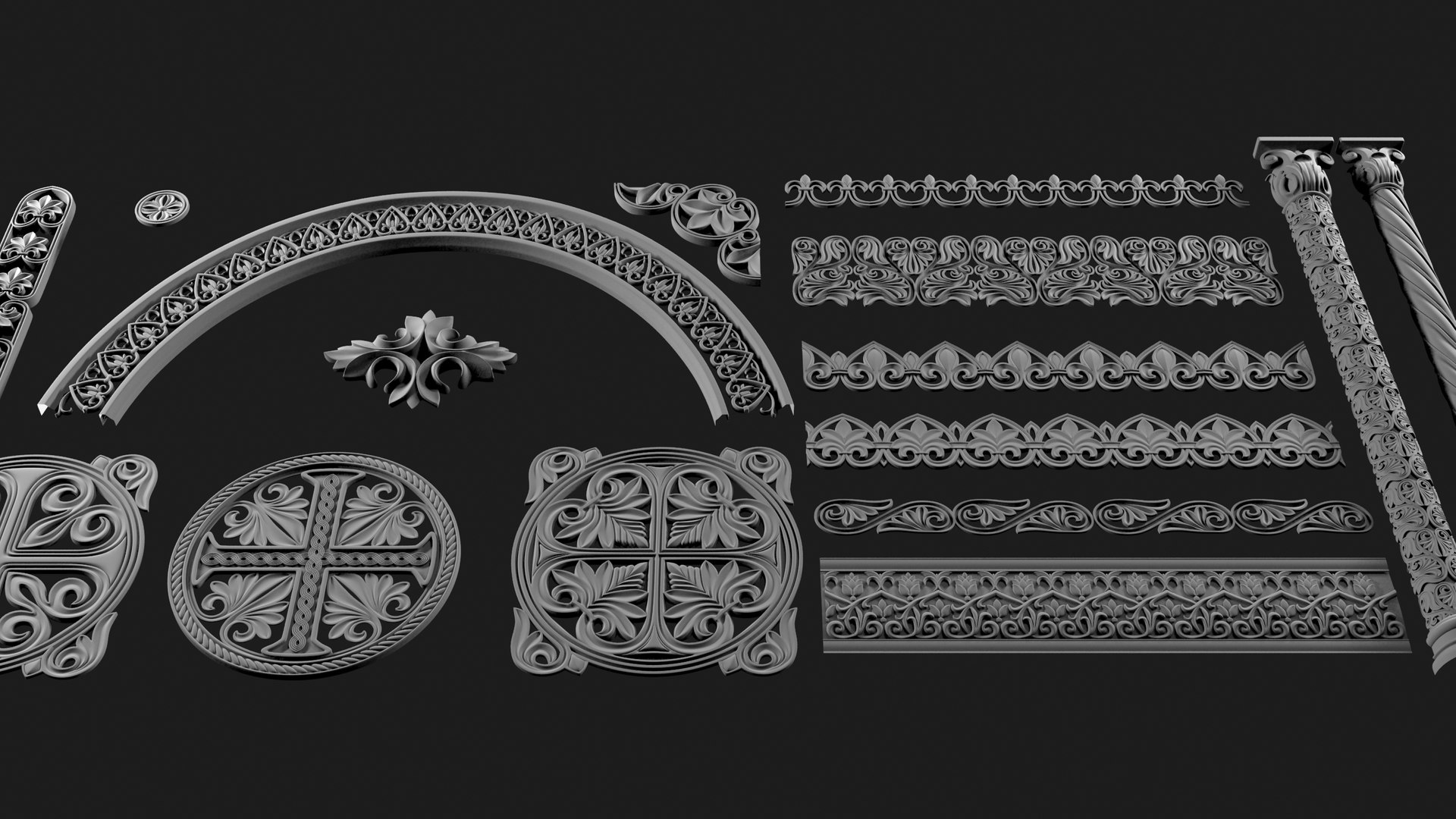 3D Model Bizantine Columns And Elements - TurboSquid 2428491
