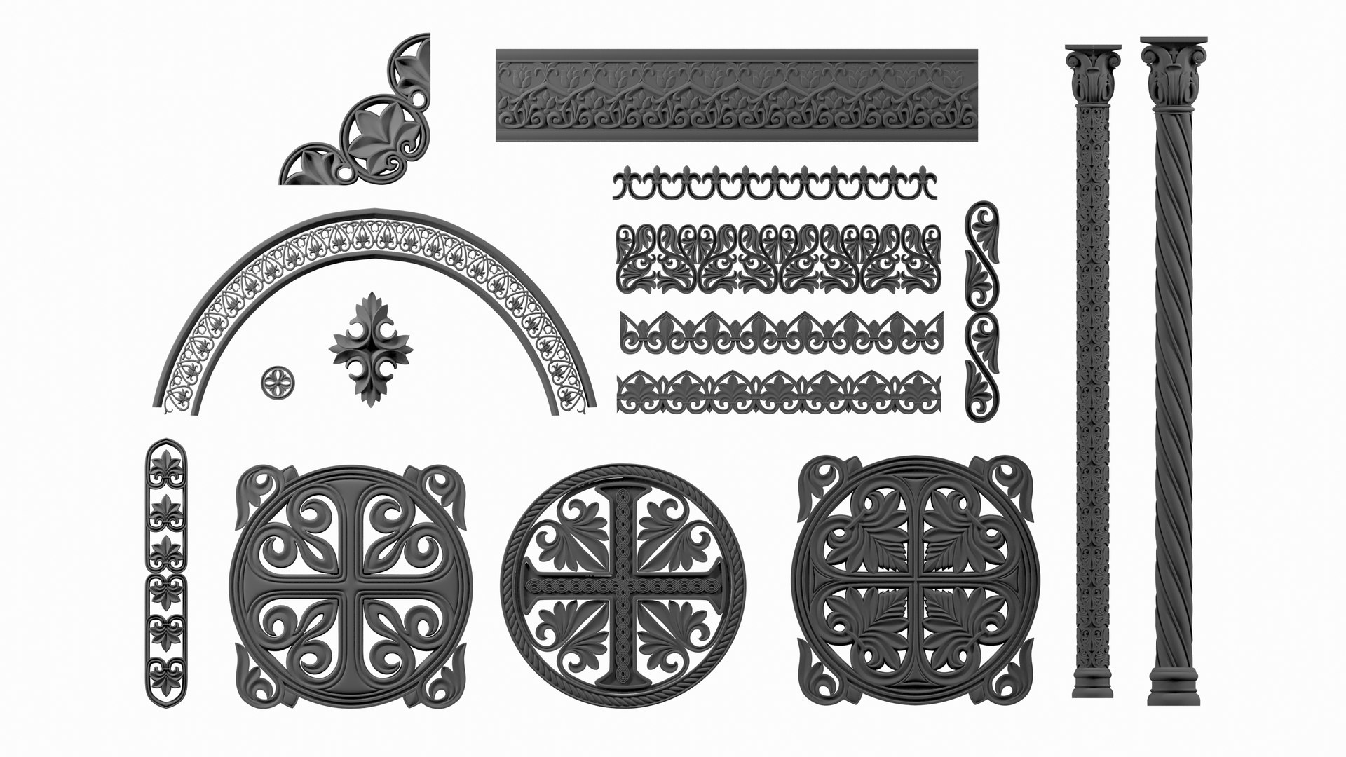 3D Model Bizantine Columns And Elements - TurboSquid 2428491