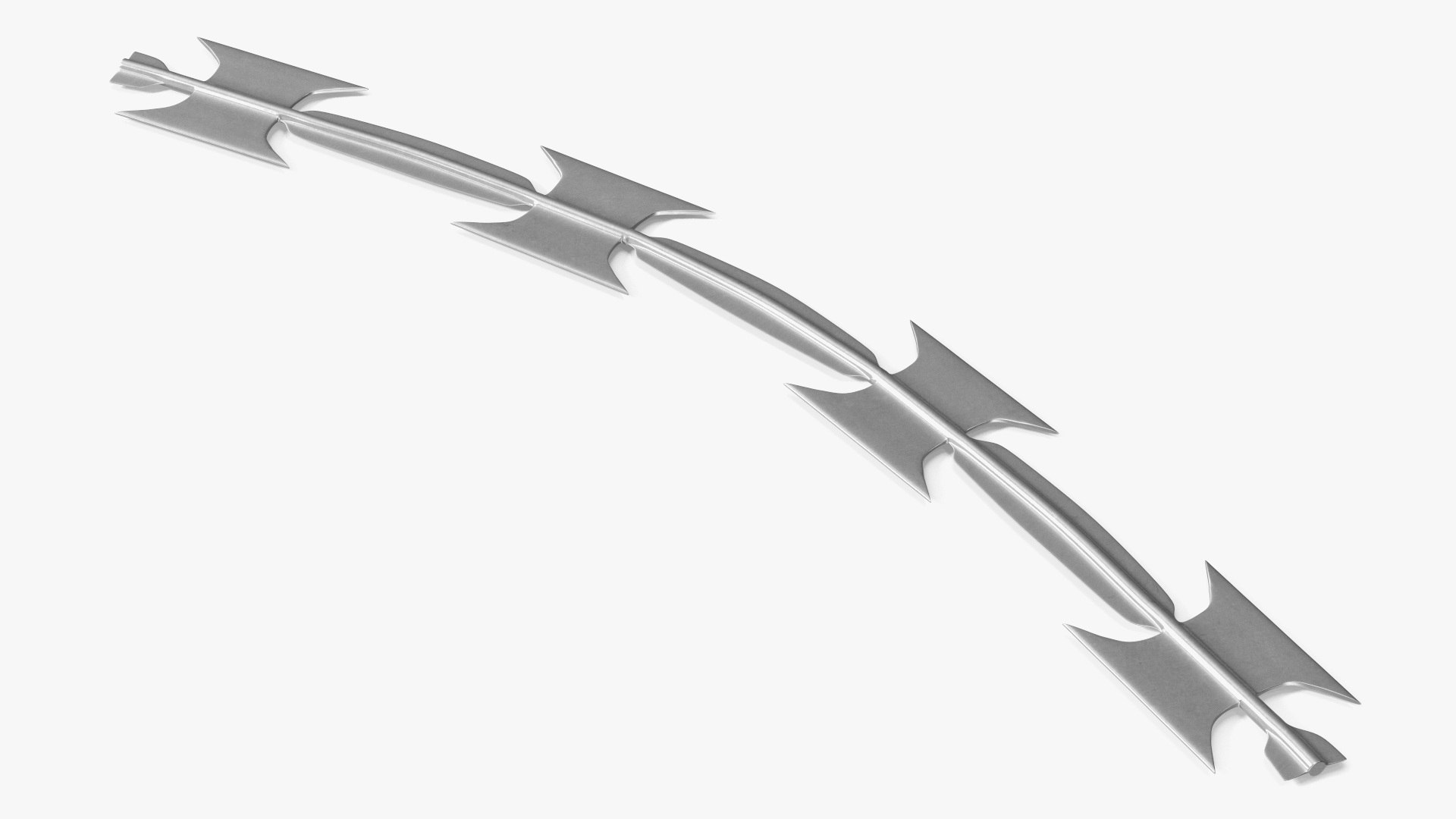 BTO30 Flat Razor Wire Galvanized Silver 3D model preview