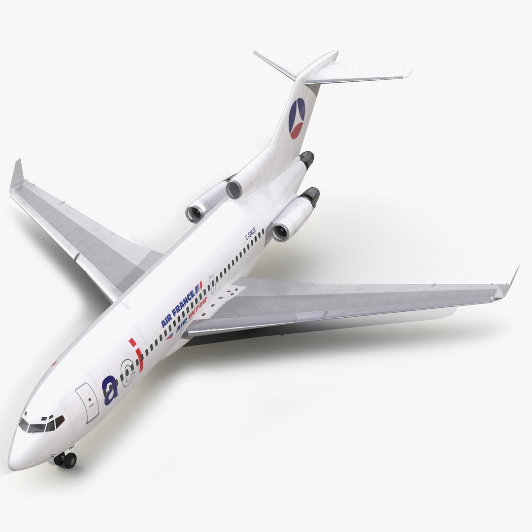 Boeing 727-100 Private Air France 3D Model 3D model preview