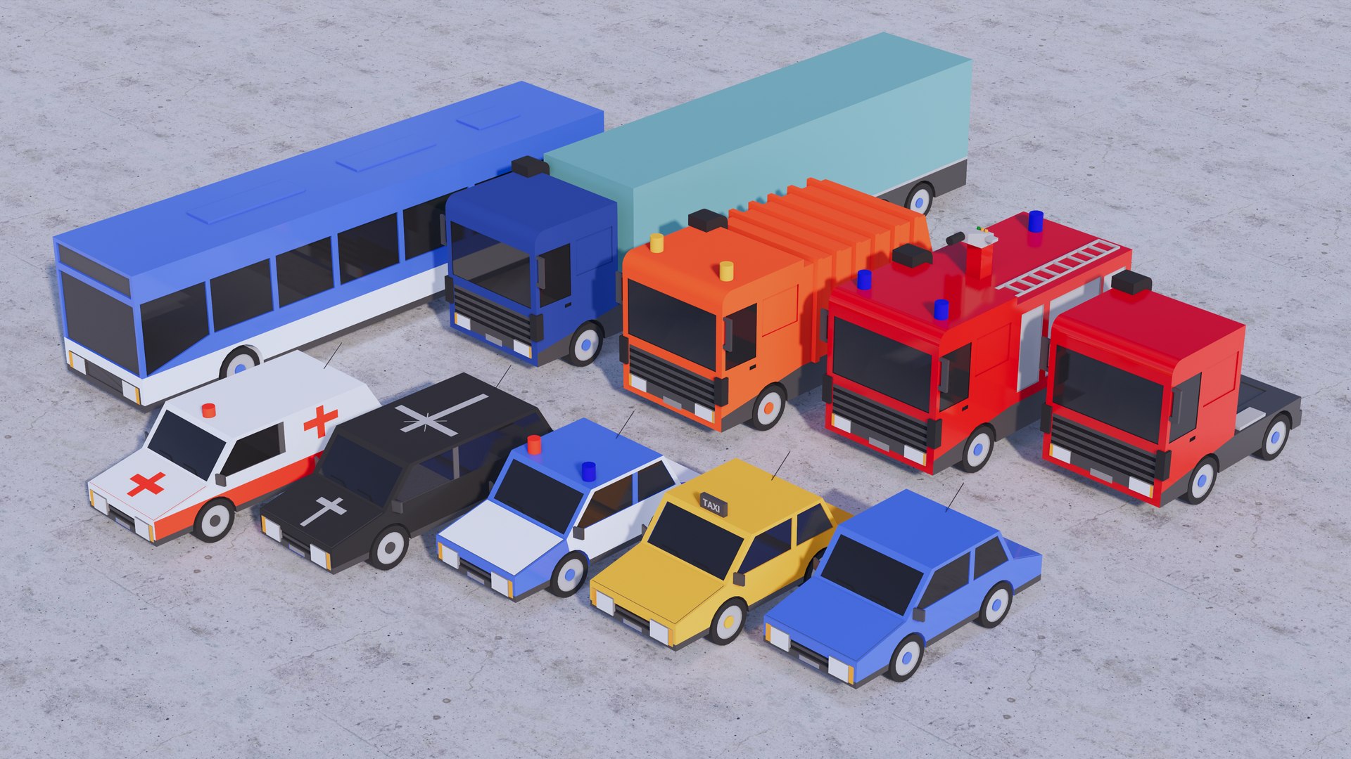 3D Low Poly Vehicles Model - TurboSquid 1863904