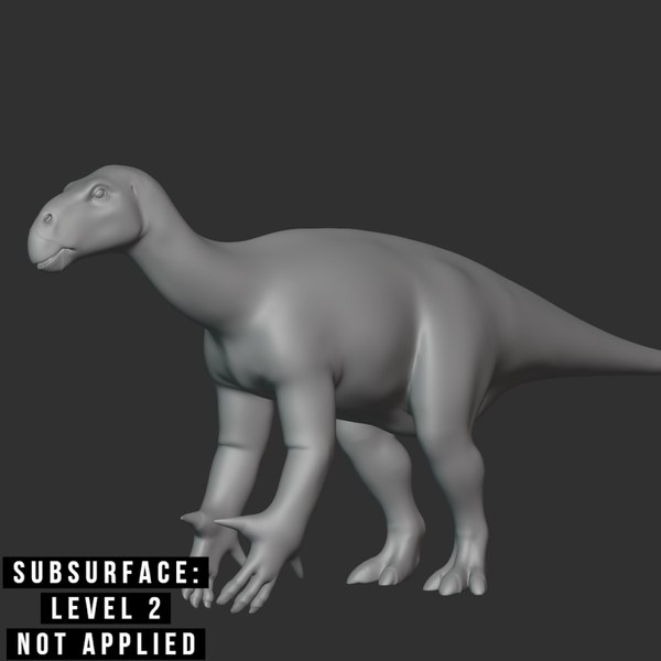 3D Iguanodon Basemesh Low Poly