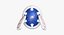 Turtle Koopa Troopa Shell Blue Wings Super Mario 3D model