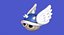 Turtle Koopa Troopa Shell Blue Wings Super Mario 3D model