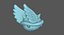 Turtle Koopa Troopa Shell Blue Wings Super Mario 3D model