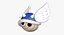Turtle Koopa Troopa Shell Blue Wings Super Mario 3D model