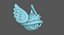 Turtle Koopa Troopa Shell Blue Wings Super Mario 3D model