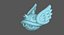 Turtle Koopa Troopa Shell Blue Wings Super Mario 3D model