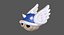 Turtle Koopa Troopa Shell Blue Wings Super Mario 3D model