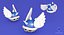 Turtle Koopa Troopa Shell Blue Wings Super Mario 3D model