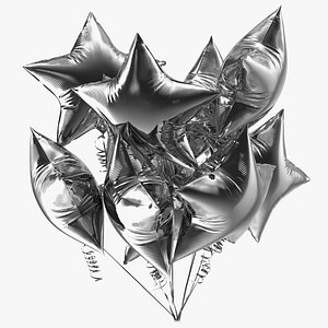 Helium Star Shape Balloons Bouquet Silver