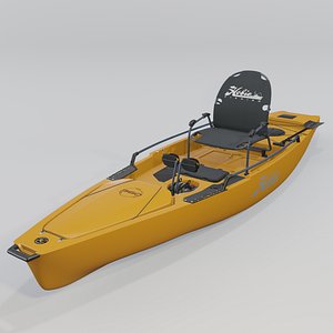 Kayak for fishing Hobie Mirage Pro Angler 14 with 360 Papaya Orange 3D model