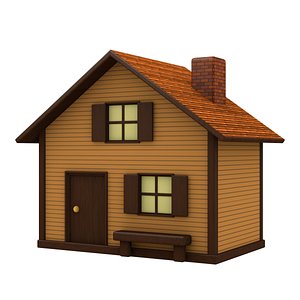 cartoon wood house 3D