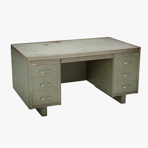 3D Old Metal Desk model