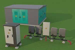 solar inverter transformer station 3D