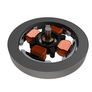 3D BLDC Motor with Fan Blade 3D Model - Realistic and Optimized model
