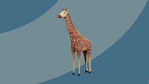 3D Giraffe 3D Cartoon Rigged Model - Blender model