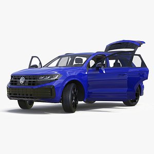 Volkswagen Touareg 2024 Blue Rigged