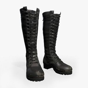 3D female leather boots model