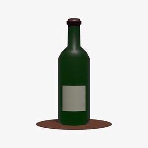 3D Bottle of wine