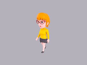 Cartoon Female Character Rigged 057