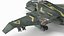 3D Futuristic Damaged Fighter Aircraft Rigged model