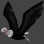 Two different version of vulture flying and sitting bird collection rigged and low poly