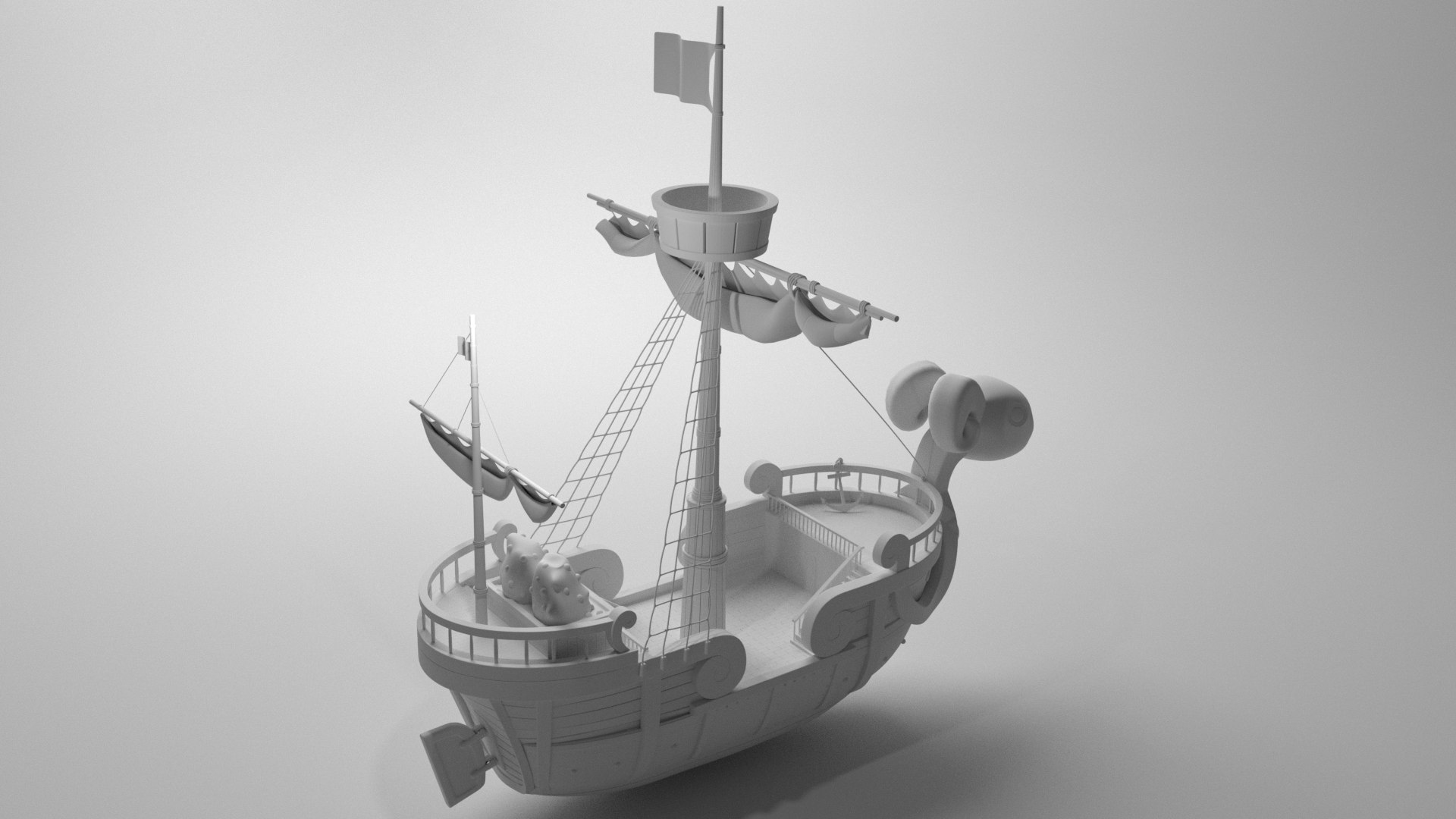 STL file One Piece Going Merry Pirates ship 🏴‍☠️・3D print