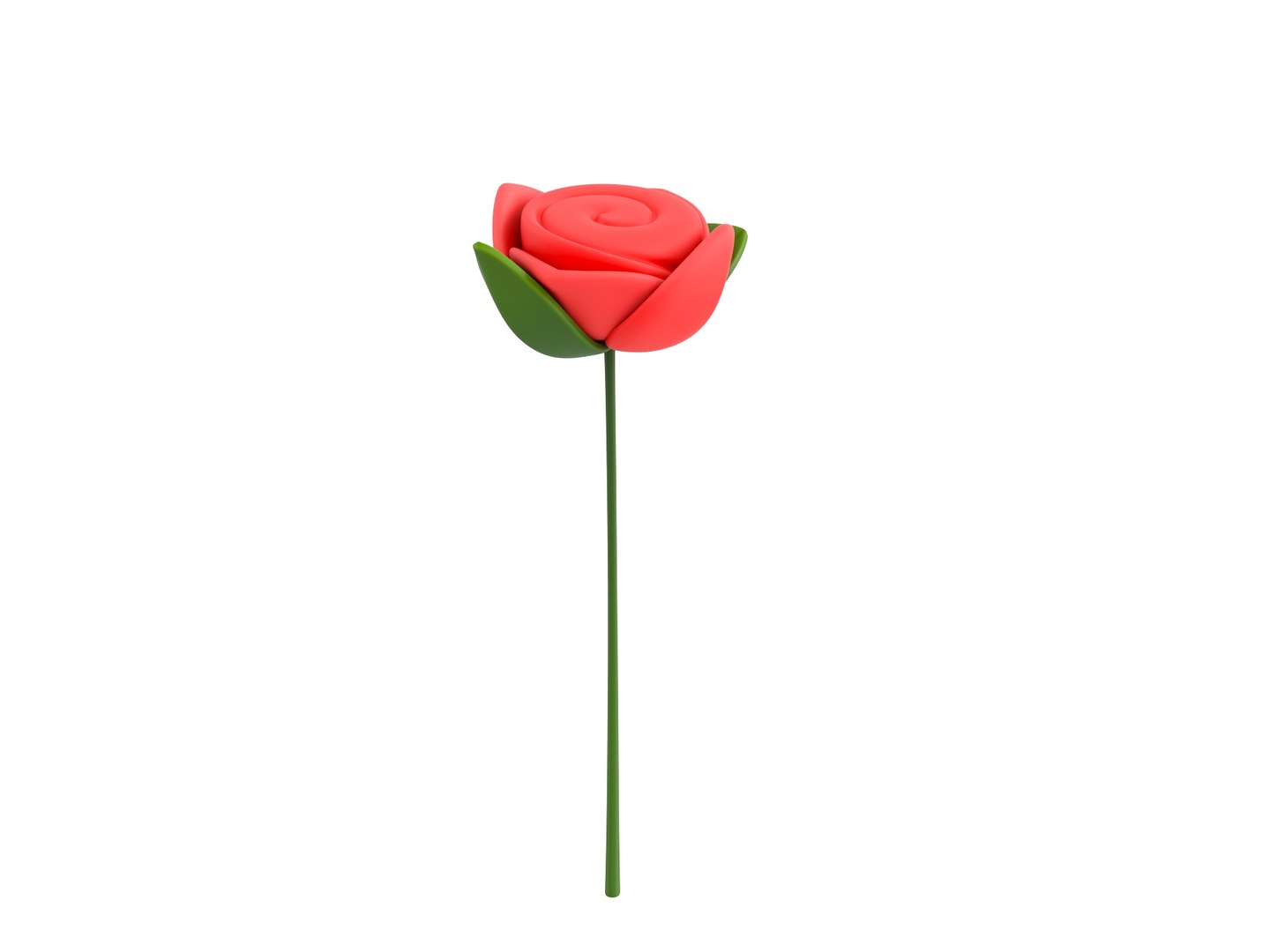 Cartoon Rose 3D Model - TurboSquid 1706565