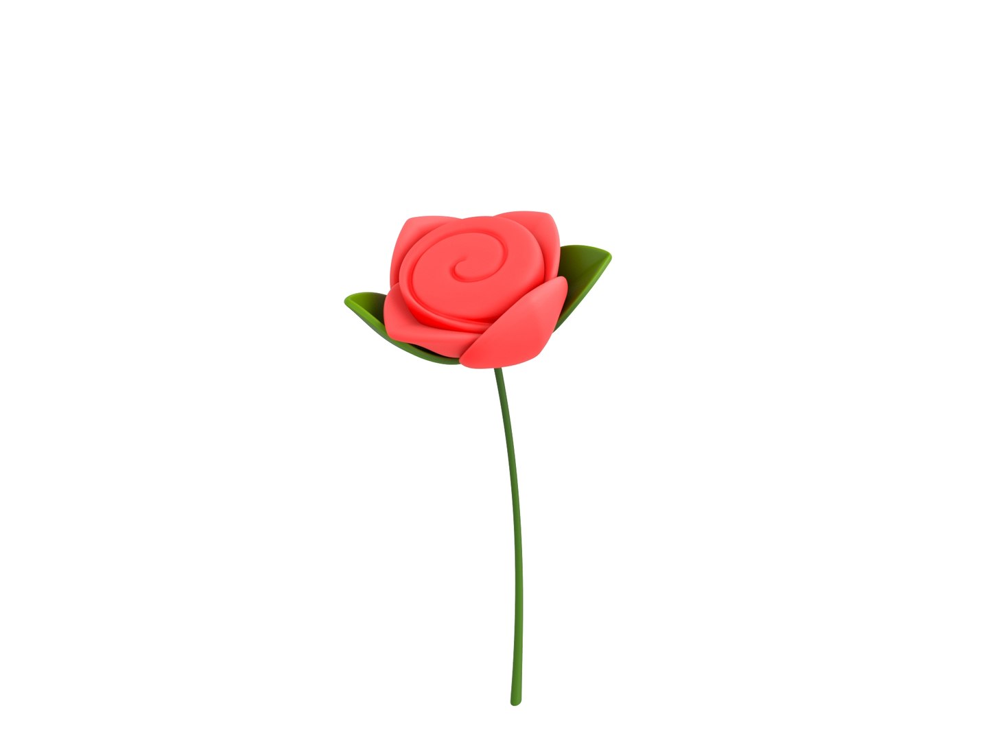 Cartoon rose 3D model - TurboSquid 1706565