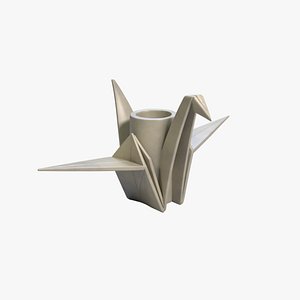Origami Bird Pen Holder Folded Crane Desk Organizer STL File 3D Printable File 3D model